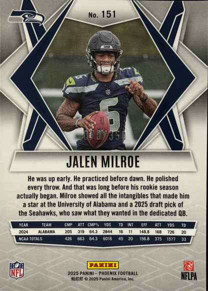 *Damaged* Jalen Milroe Phoenix Fire Burs /350 Rookie Seahawks