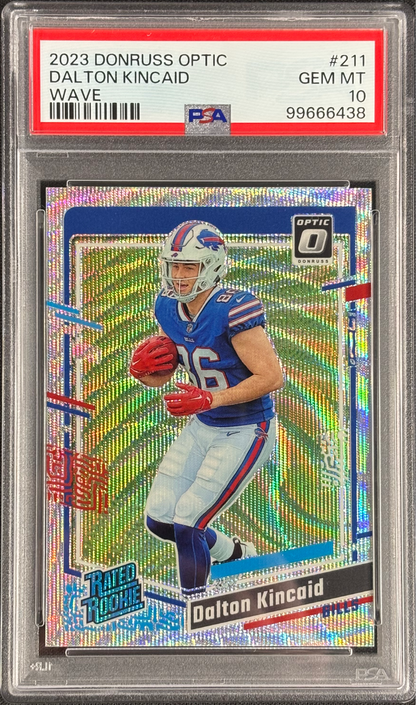 Dalton Kincaid 2023 Optic Wave /300 PSA 10 Gem Mt #211 Buffalo Bills Rookie