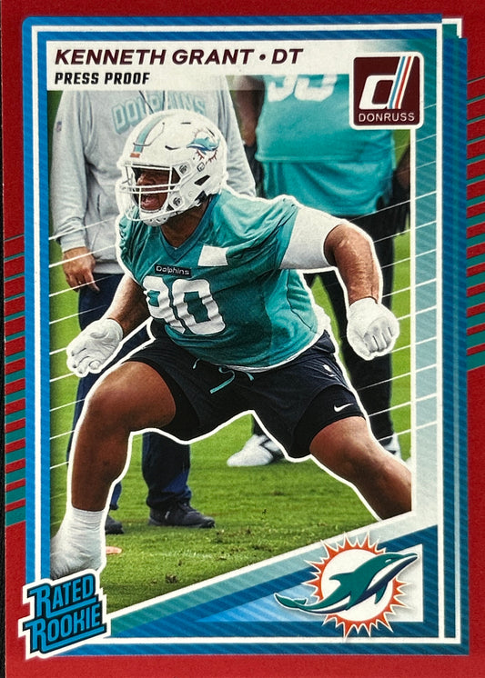 Kenneth Grant Donruss Red Press Proof Rookie Dolphins