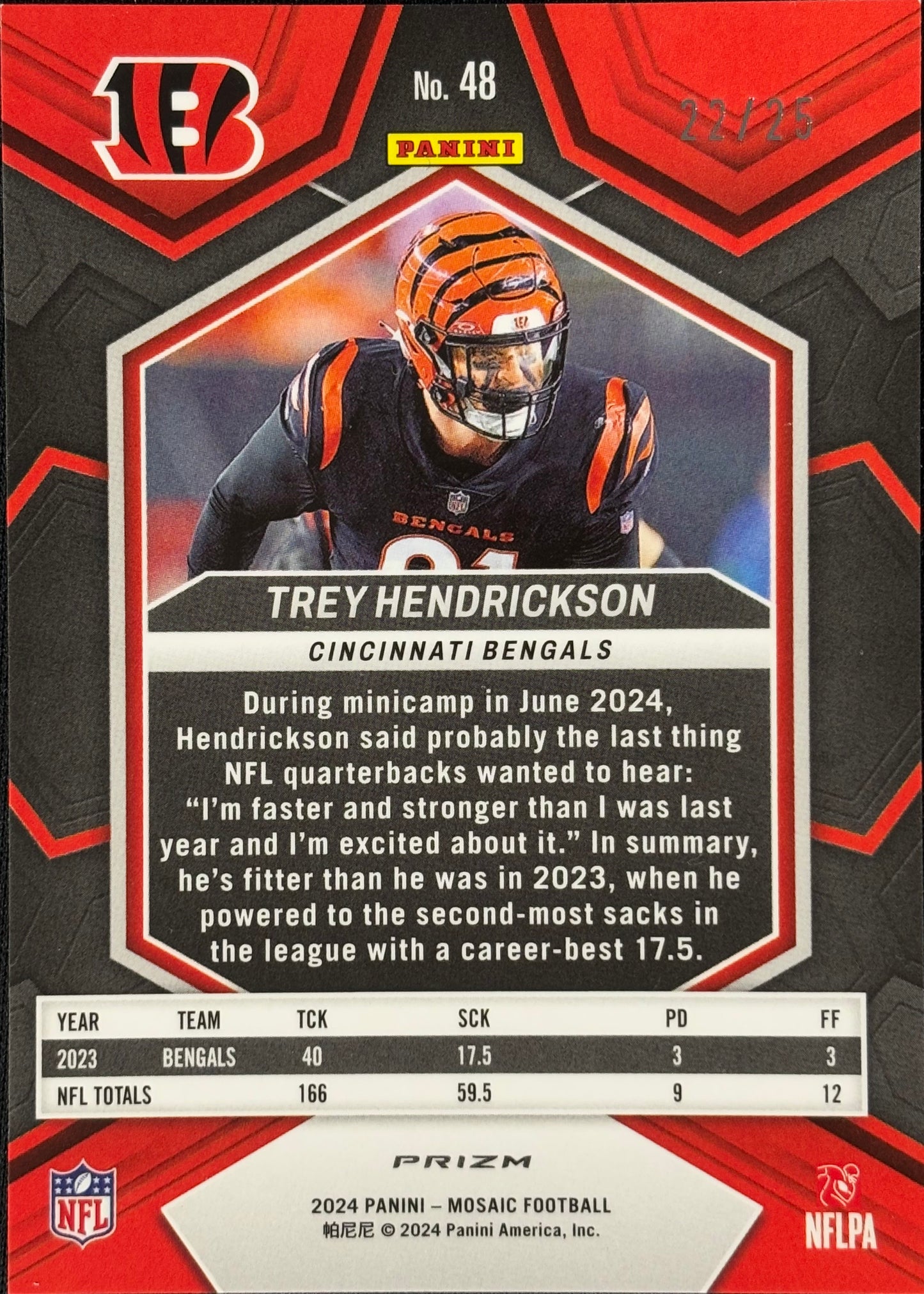 Trey Hendrickson Mosaic Orange Fluorescent /25