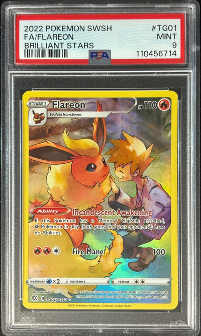 Flareon Full Art PSA 9 Pokémon TG01/TG30