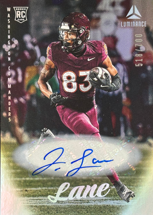Jaylin Lane Luminance Auto /700 Rookie Commanders