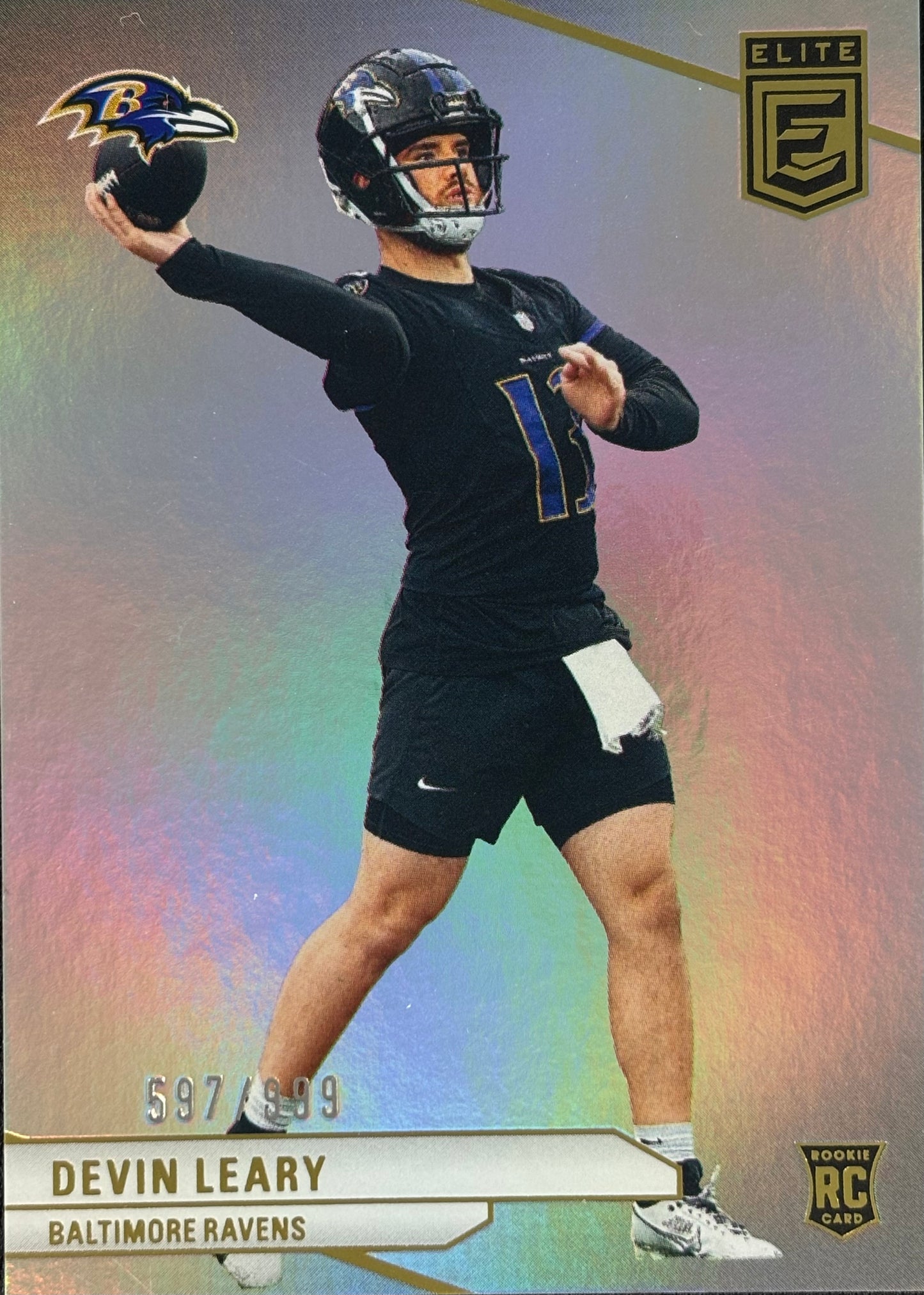 Devin Leary Elite /999 Rookie Ravens