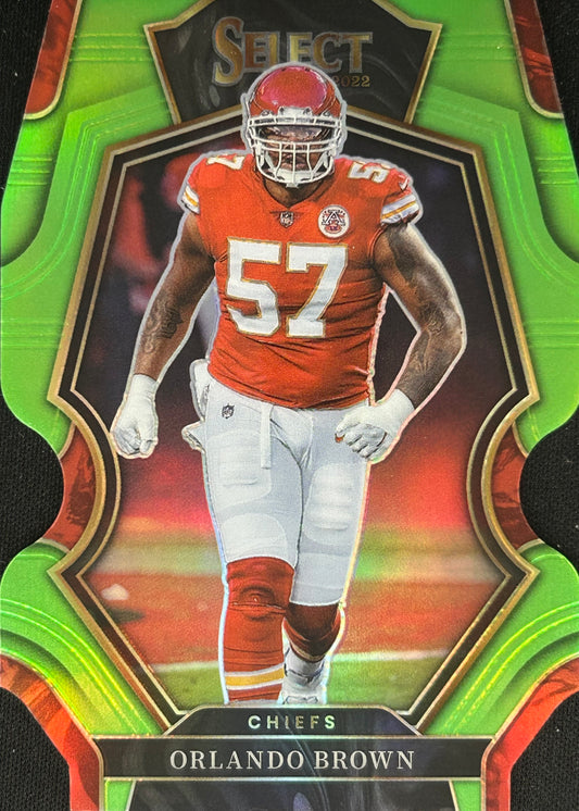 Orlando Brown Select Green Die-Cut Chiefs