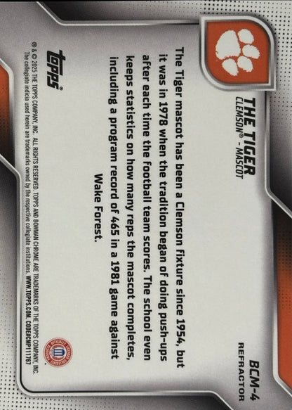 The Tiger Bowman U Chrome Mascot 1st Clemson