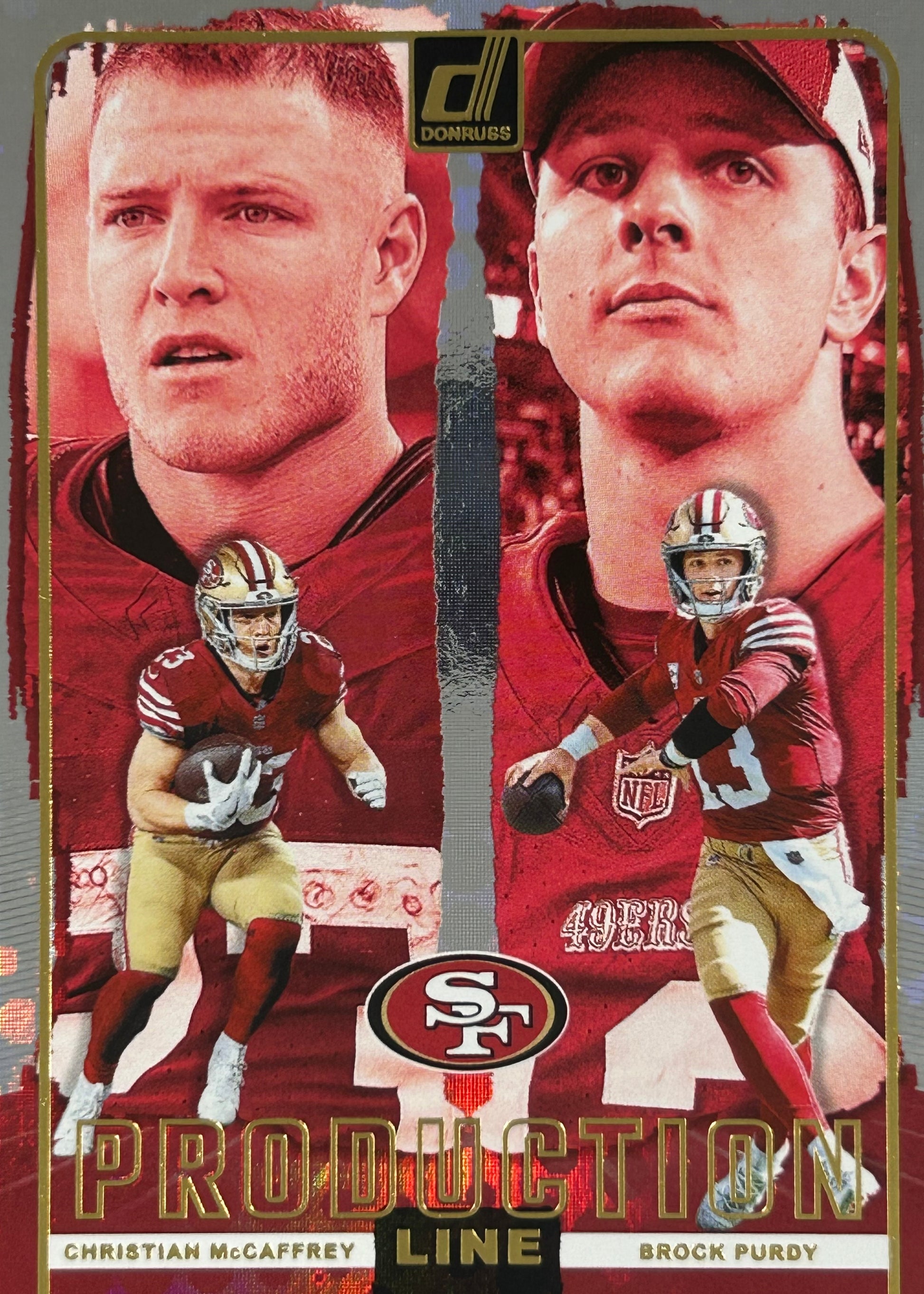 Christian McCaffrey Brock Purdy Production Line 49ers Sports Card