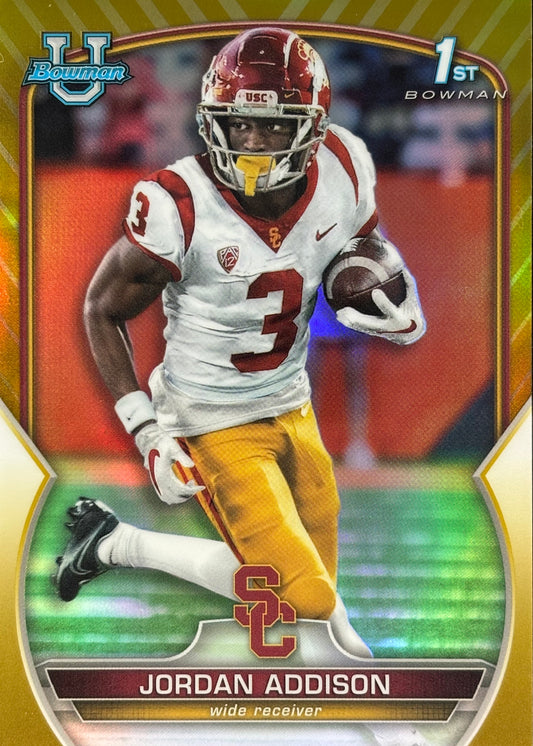 Jordan Addison Bowman U Chrome Gold /50 Vikings
