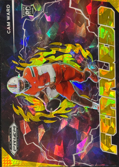 Cam Ward Prizm Draft Fearless Gold Ice Rookie Titans