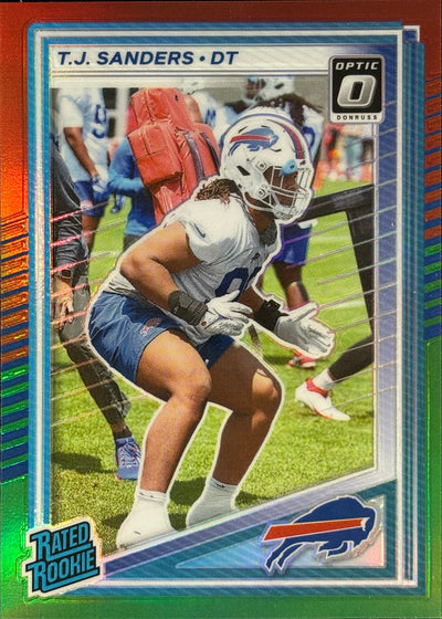 TJ Sanders Optic-Preview Red Green Rookie Bills