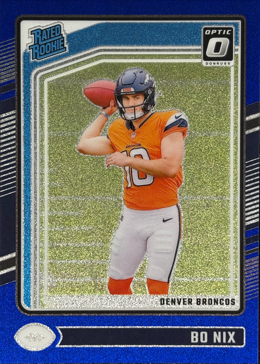 Bo Nix Optic Blue Glitter Rookie Broncos