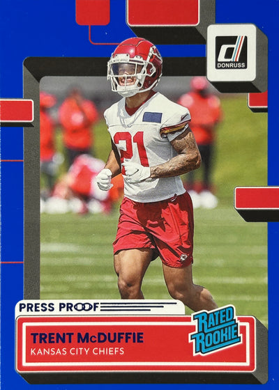Trent McDuffie Donruss Blue Rated Rookie Chiefs