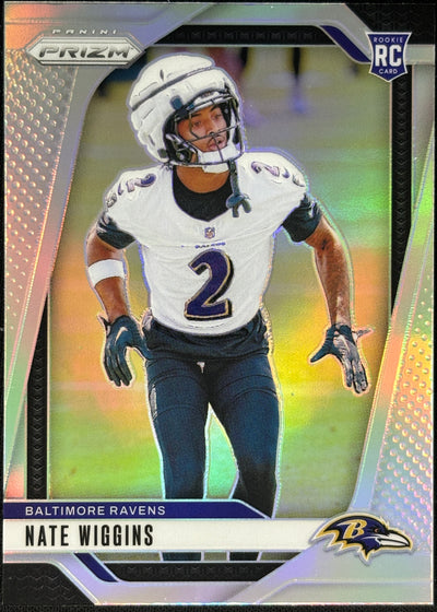 Nate Wiggins Prizm Silver Rookie Ravens