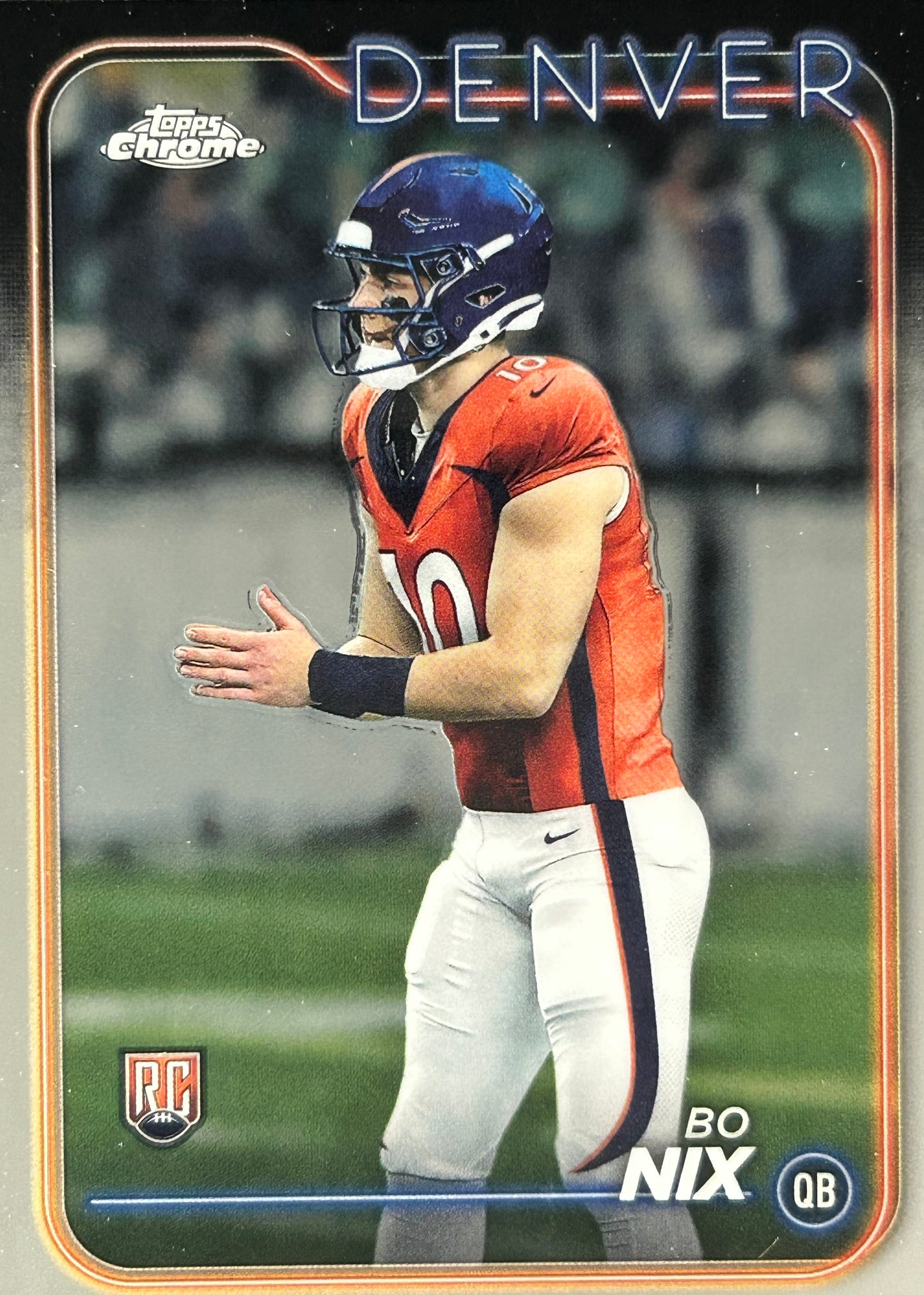 Bo Nix Topps Chrome Rookie Broncos Sports Card