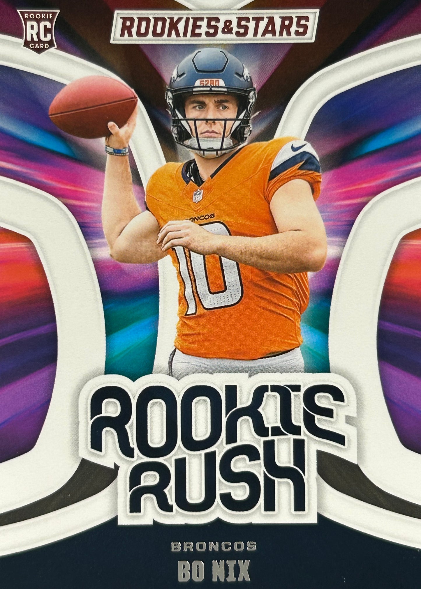 Bo Nix Rookie Rush Broncos Sports Card