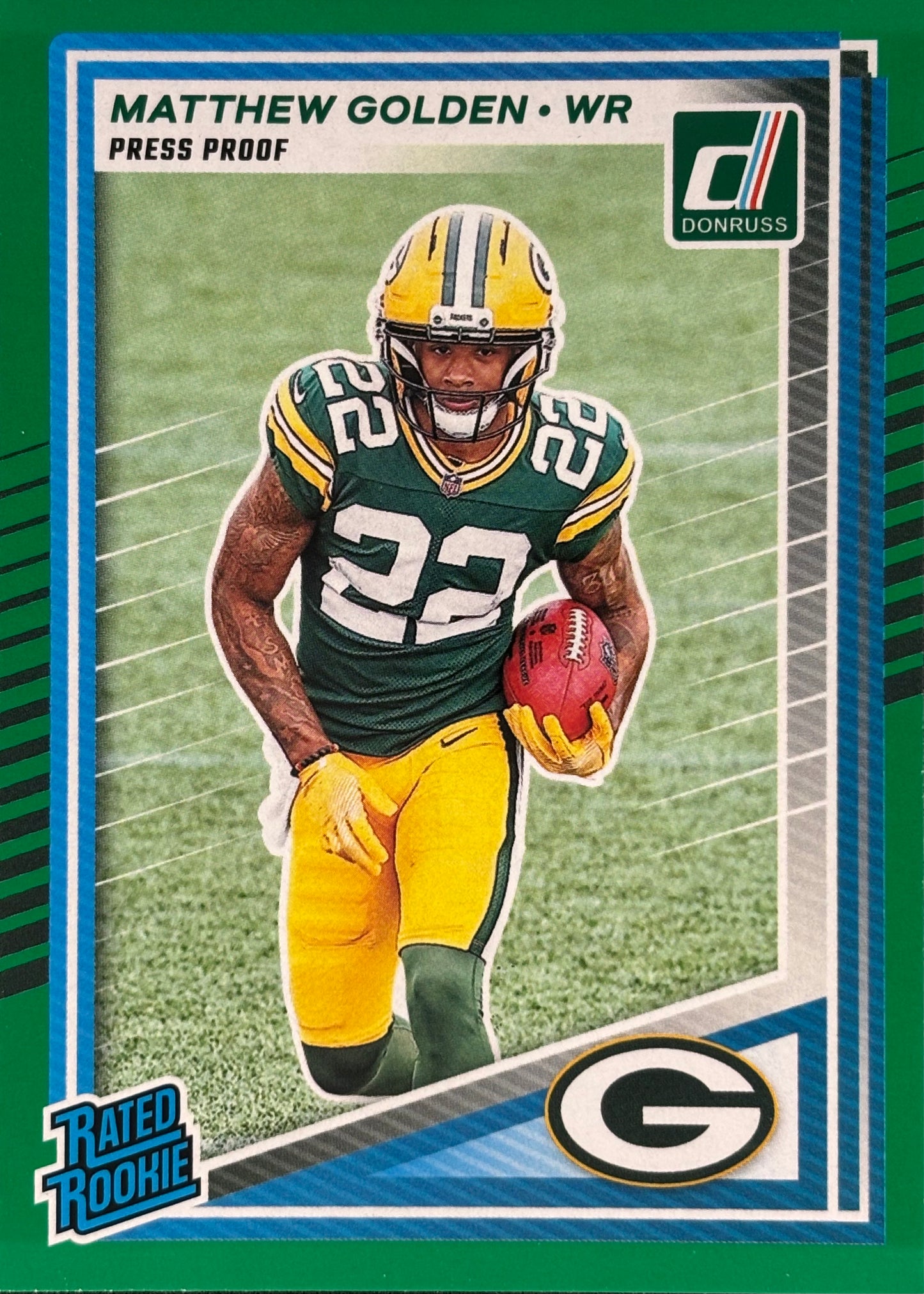 Matthew Golden Donruss Green Press Proof Rookie Packers