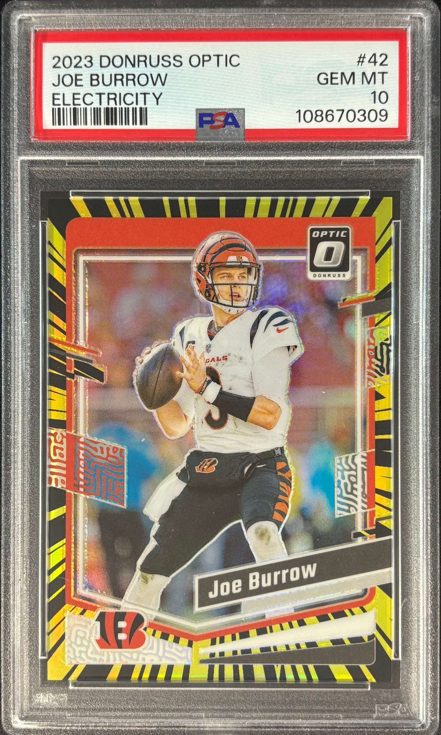 Joe Burrow Optic Electricity /69 PSA 10 Bengals