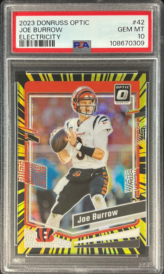 Joe Burrow Optic Electricity /69 PSA 10 Bengals