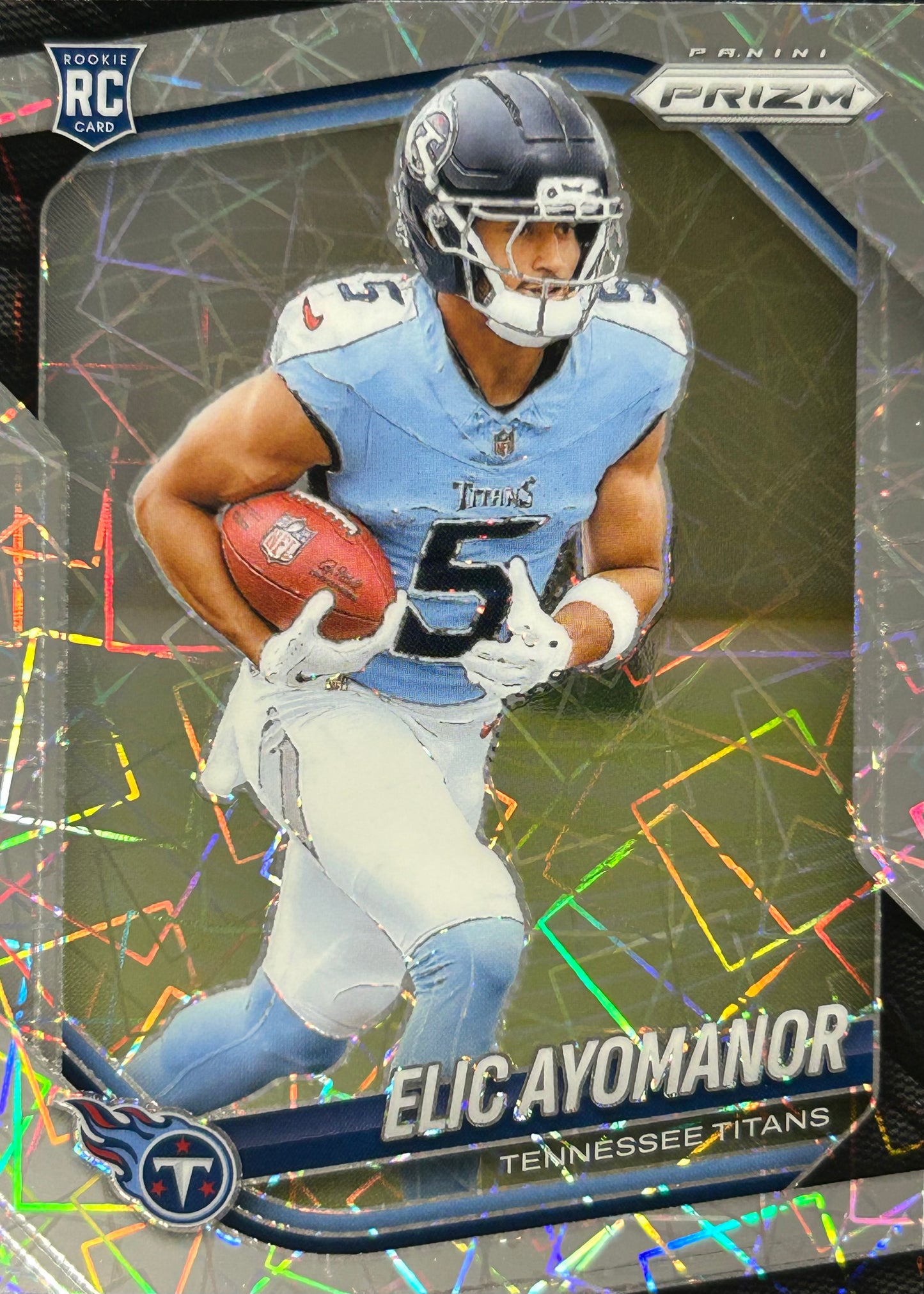 Elic Ayomanor Prizm Lazer Rookie Titans