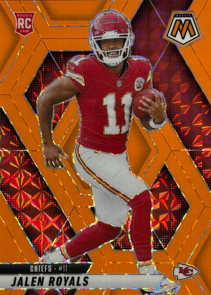 Jalen Royals Mosaic Orange Fluorescent /25 Rookie Chiefs