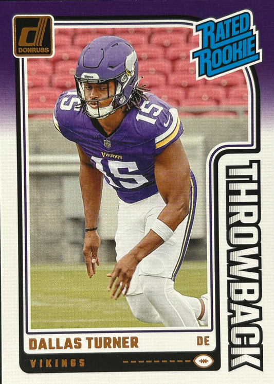 Dallas Turner Donruss Throwback Rookie Vikings