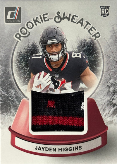 Jayden Higgins Donruss Rookie Sweater Texans