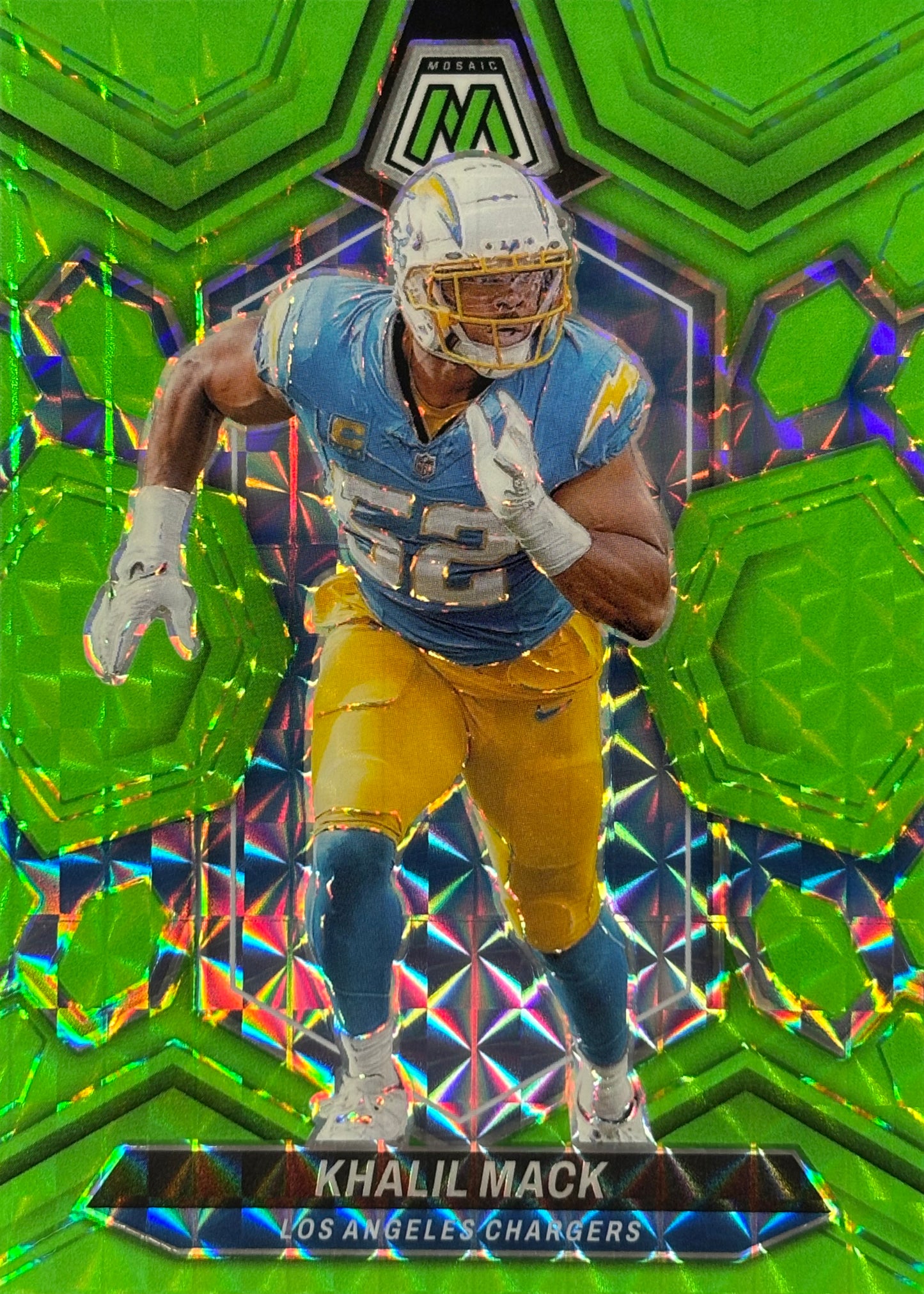 Khalil Mack Mosaic Green Fluorescent /10 Chargers