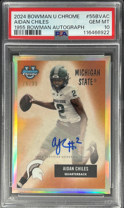 Aidan Chiles Bowman U Chrome 1955 Retro Auto /99 PSA 10