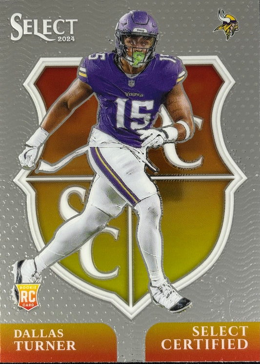 Dallas Turner Select Certified Rookie Vikings