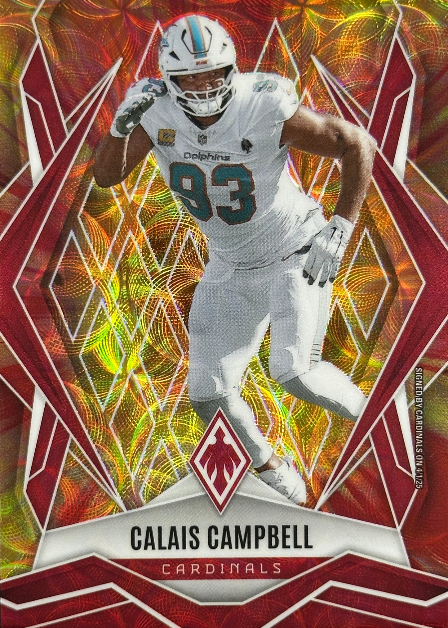 Calais Campbell Phoenix Fire Burst /350 Arizona Cardinals
