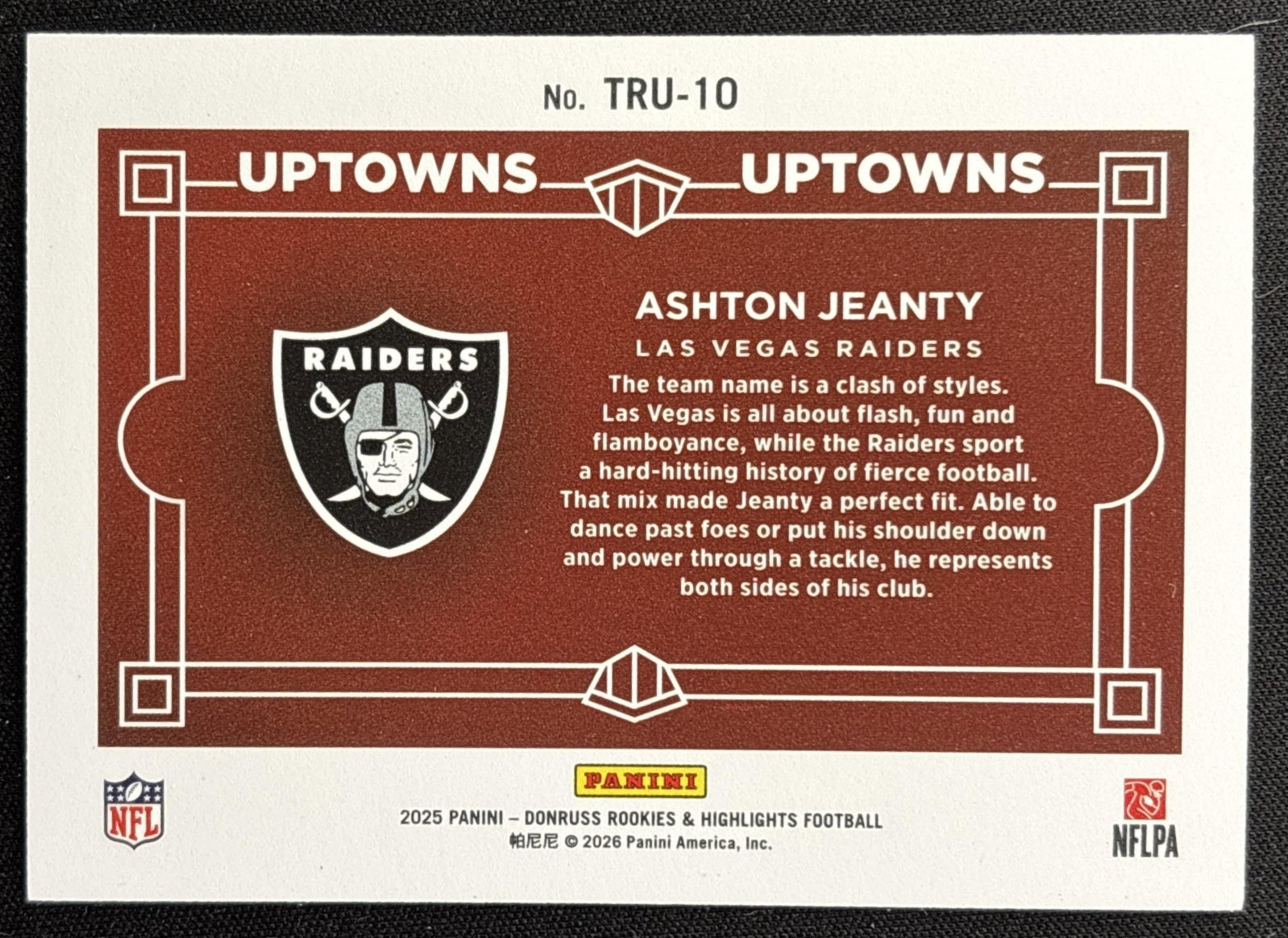 Ashton Jeanty 2025 Donruss Rookies & Highlights Uptown Horizontal Green Raiders Las Vegas Raiders