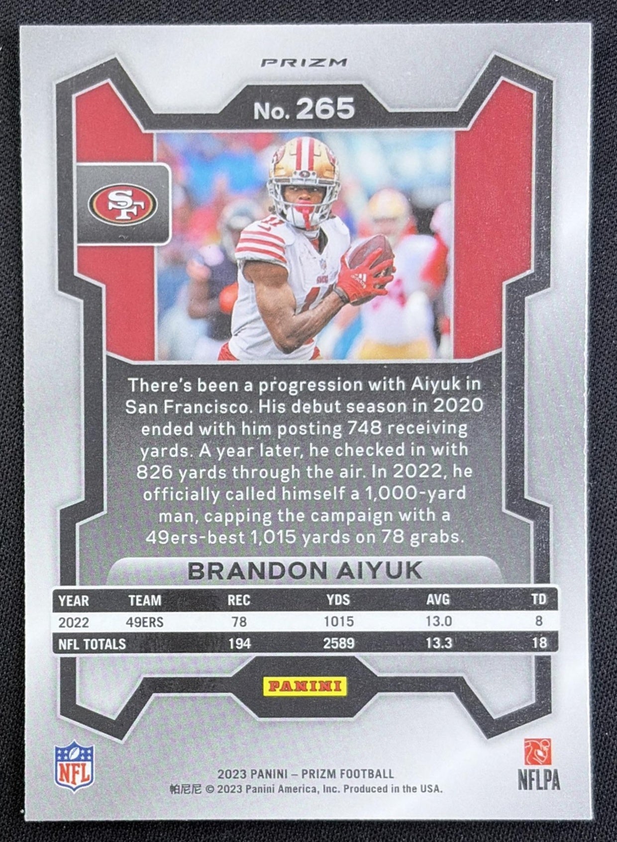 Brandon Aiyuk 2023 Panini Prizm Green Wave 49ers