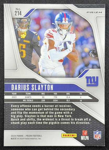 Darius Slayton 2024 Panini Prizm Silver Giants back
