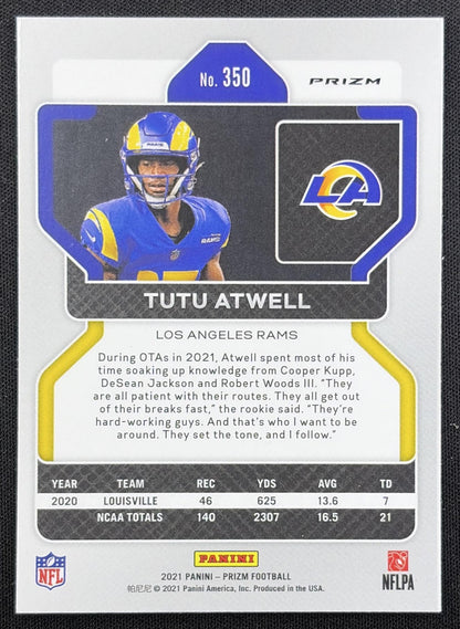 Tutu Atwell 2021 Panini Prizm Red Ice Rams
