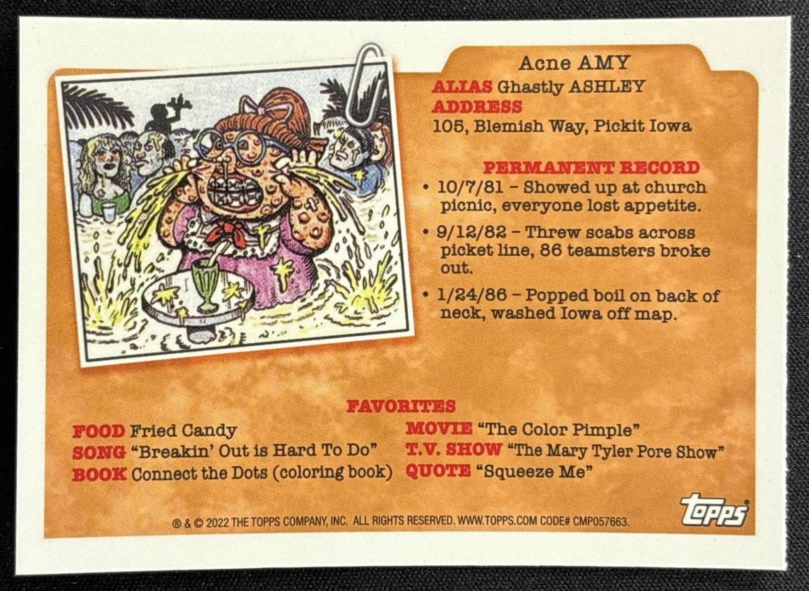 Blue-Boy George 2022 Topps Garbage Pail Kids Sapphire
