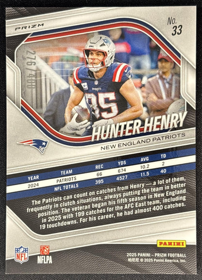 Hunter Henry 2025 Panini Prizm Pandora /400 Patriots back