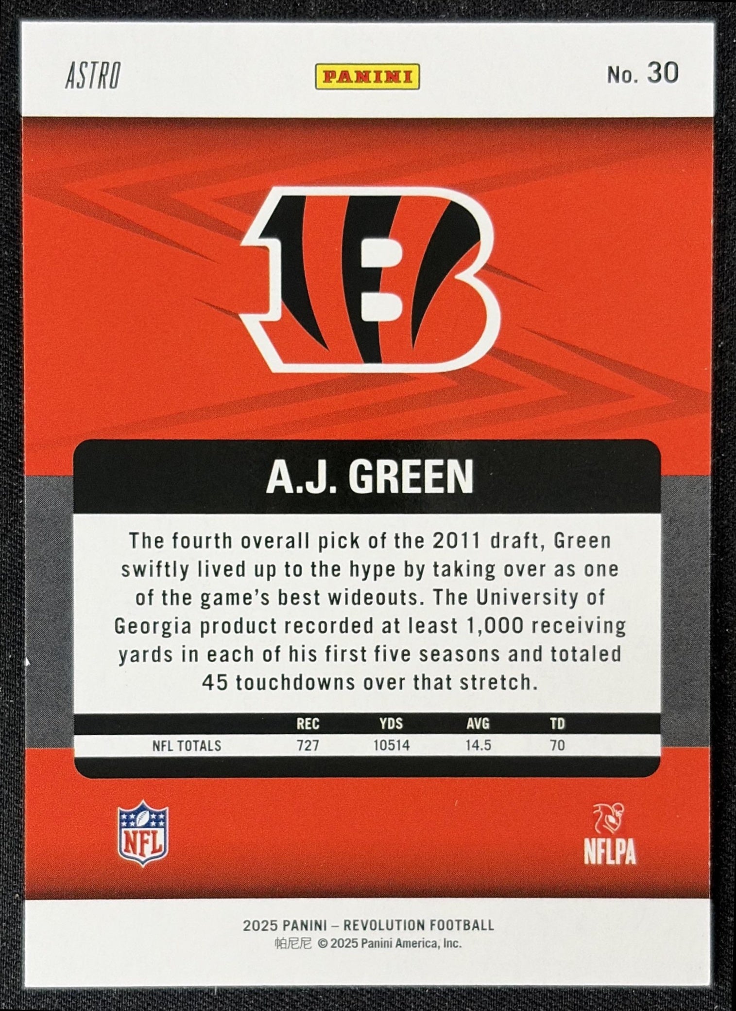 A.J. Green 2025 Panini Revolution Red Astro Bengals