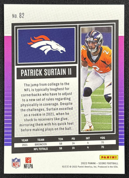 Patrick Surtain II 2022 Panini Score Dots Red /499 Broncos