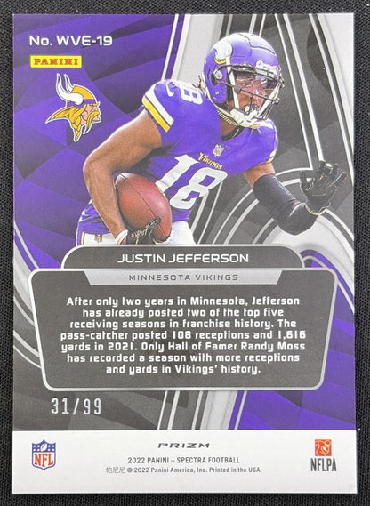 Justin Jefferson 2022 Panini Spectra Wavelength /99 Vikings Minnesota Vikings
