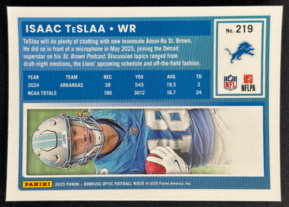Isaac TeSlaa 2025 Donruss Optic Rated Rookie Lions Sports Trading Card
