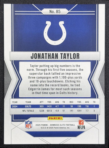 Jonathan Taylor 2025 Panini Donruss Elite Red /99 Colts Indianapolis Colts back
