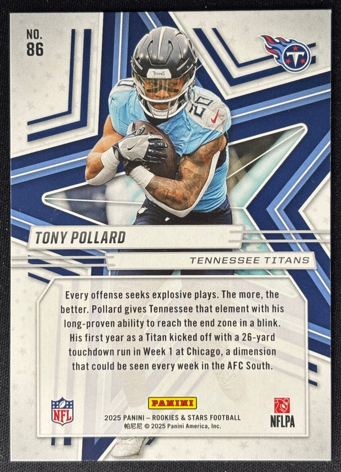Tony Pollard 2025 Rookies & Stars Preferred Titans Sports Trading Card