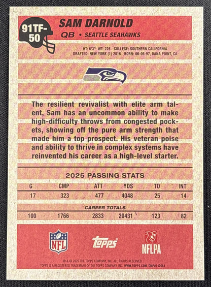 Sam Darnold 2026 Topps 1991 Crackle Foil Seahawks