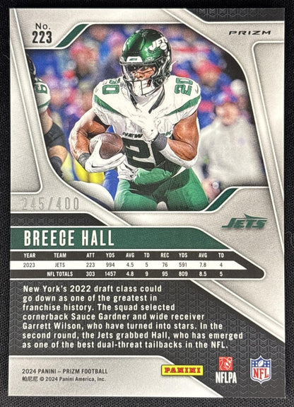 Breece Hall 2024 Panini Prizm Pandora /400 Jets back