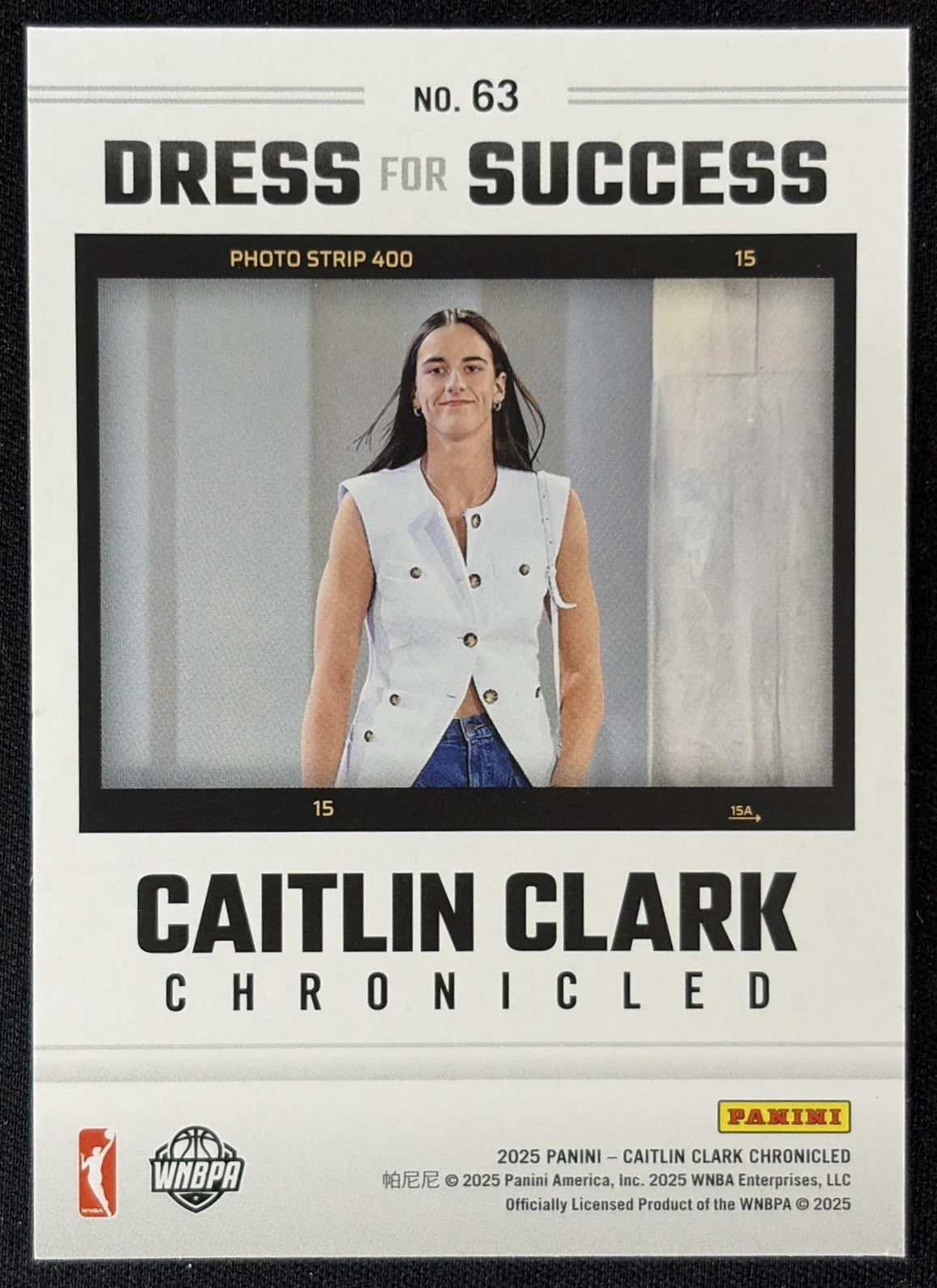Caitlin Clark 2025 Panini Chronicled Dress For Success Fever 63 Sports Trading Card