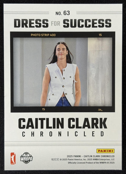 Caitlin Clark 2025 Panini Chronicled Dress For Success Fever 63 Sports Trading Card
