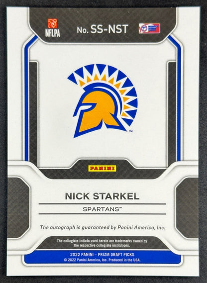 NIck Starkel 2023 Chronicles Draft Picks 2022 Prizm Sensational Signatures
