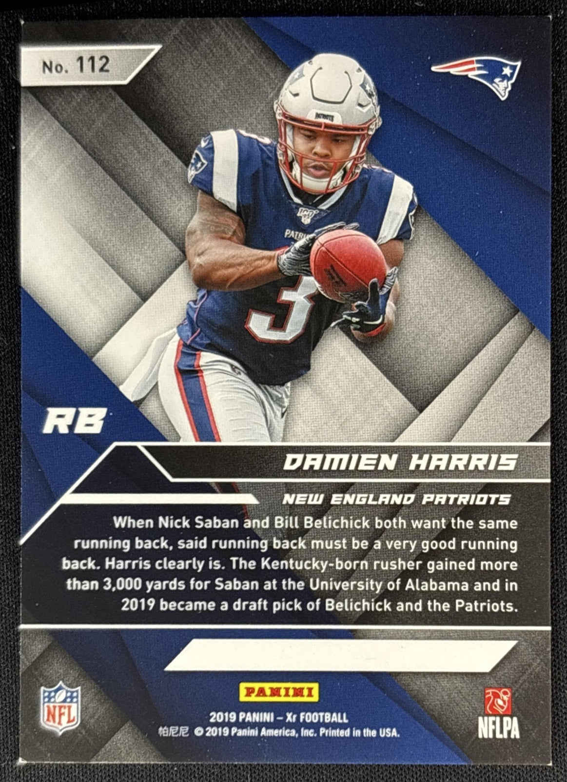 Damien Harris 2019 Panini XR Red /249 Patriots