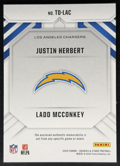 Justin Herbert Ladd McConkey 2025 Panini Rookies & Stars Team Duals Chargers Sports Trading Cards