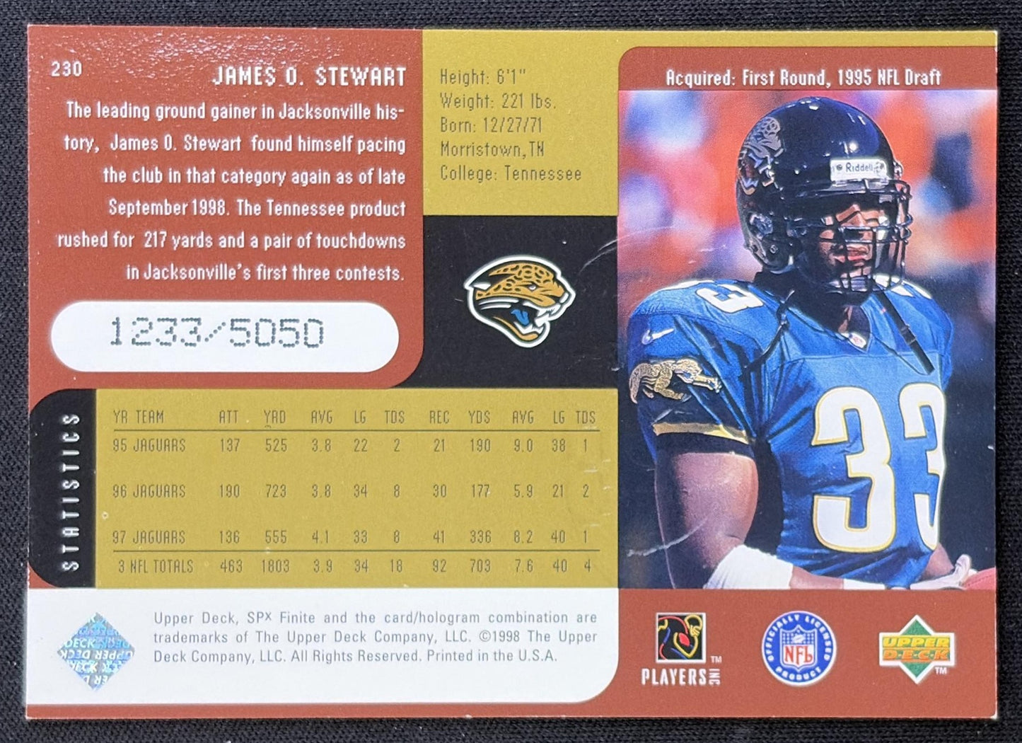 Eddie George 1998 SPx Finite Radiance /5050