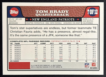 Tom Brady 2008 Topps All-Stars Patriots Sports Trading Cards
